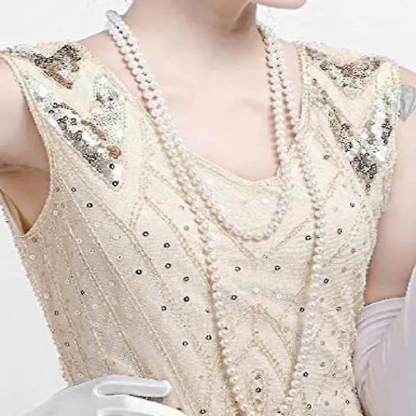 2025 Ny Modell 1920-tals Tillbehör Set Flapper Pannband, örhängen, pärlhalsband, handskar__stil 1> Tillbehör