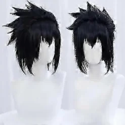 LEIGELE 2025 Ny Sasuke Uchiha Cosplay Peruk Män Kort Svart Cosplay Anime Cosplay Peruk Värmebeständig Syntetisk (LGL)> Peruker