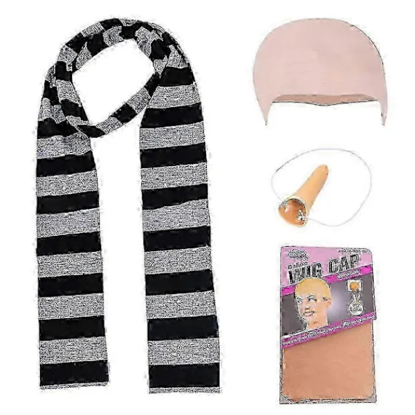 FMYSJ 2025 Nya 4 st Gru Cos Kit Låtsasnäsa Flintskallig Hätta Halloween Kostymtillbehör för Despicable (FMY)> Tillbehör