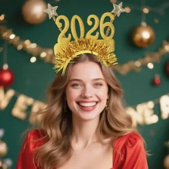 unbranded 2026 Nyår Hårband Foto Rekvisita Roliga Hårdiadem Kronor för Nyårsfest><noscript><img width=