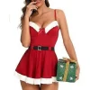 2024 Nytt Kvinnors Juldräkt Vuxen Sexig Kostym Fru Jultomten Cosplay Fest Jul Mini Klänningar (S Röd)> Dräkter