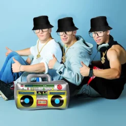 80- och 90-tals hiphop-kostymset, DJ-rappare-kostymtillbehör med> Tillbehör