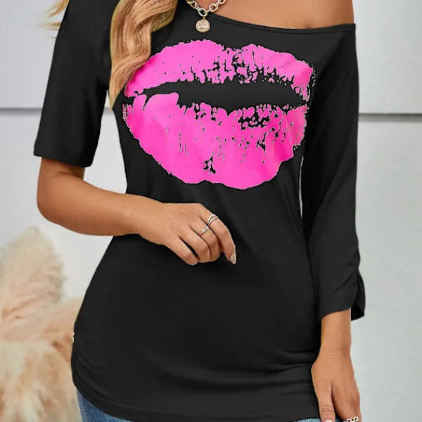 80- och 90-tals Outfit för Kvinnor, T-shirt, Benvärmare, Klänning, Örhängen, Armband, Handskar Rosaröd-FM- S> Dräkter