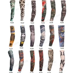 6 Pack Fake Temporary Tattoo Nylon Arm Ärm Sleeve Tatuering> Smink