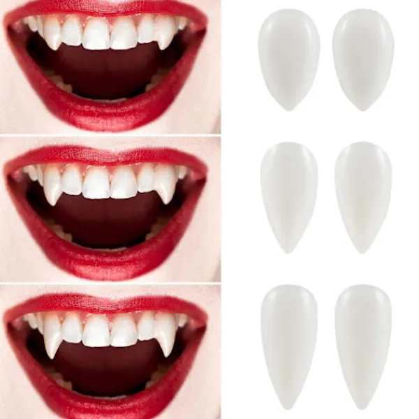 3 par 3 olika storlekar falska tänder vampyrtänder cosplay tänder vampyrtänder cosplay falska tänder> Tillbehör