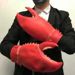 1 par Crab Hummer Claws Handskar Parodi Kräft Tång Vantar Cosplay Rolig Fest Latex Låtsas Spela Spel Nyhet Leksak><noscript><img width=