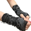 1 Par Halloween Fingerlösa Handskar Spindelnät Spets Handskar Svarta Punk Handskar för Halloweenfest Kostym Kostymtillbehör> Tillbehör