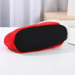 1 Par Jultomtestofflor Festliga Röda Cartoon Skor Söta Bedårande Tomtestofflor><noscript><img width=