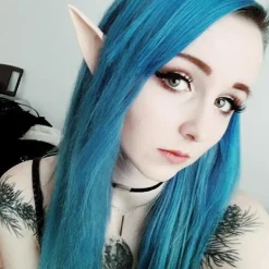 1 par lila alvöron - mystiska ängelöron - halloweendekoration><noscript><img width=