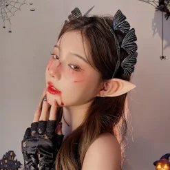 1 par lila alvöron - mystiska ängelöron - halloweendekoration><noscript><img width=