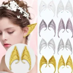 1 par älvöron hög simulering flexibel spetsig topp självlysande glitter cosplay rekvisita latex Halloween kostymfest älvöron för festival | Fyndiq> Tillbehör