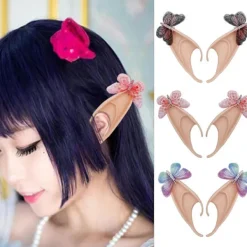 1 par älvöron hög simulering flexibel spetsig topp självlysande glitter cosplay rekvisita latex Halloween kostymfest älvöron för festival | Fyndiq><noscript><img width=