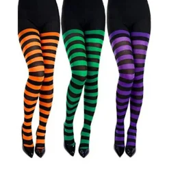 3 par randiga strumpbyxor Randiga långstrumpor Randiga för julkostymtillbehör> Tillbehör