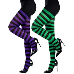 3 par randiga strumpbyxor Randiga långstrumpor Randiga för julkostymtillbehör> Tillbehör