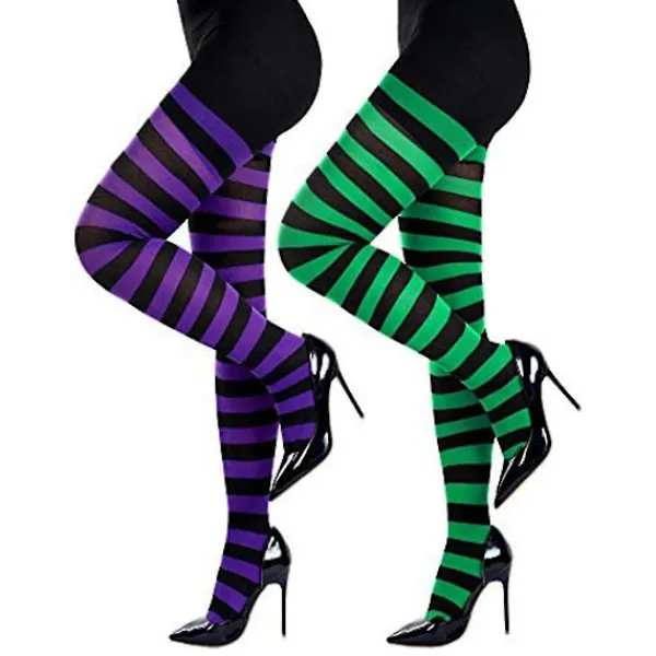 3 par randiga strumpbyxor Randiga långstrumpor Randiga för julkostymtillbehör> Tillbehör
