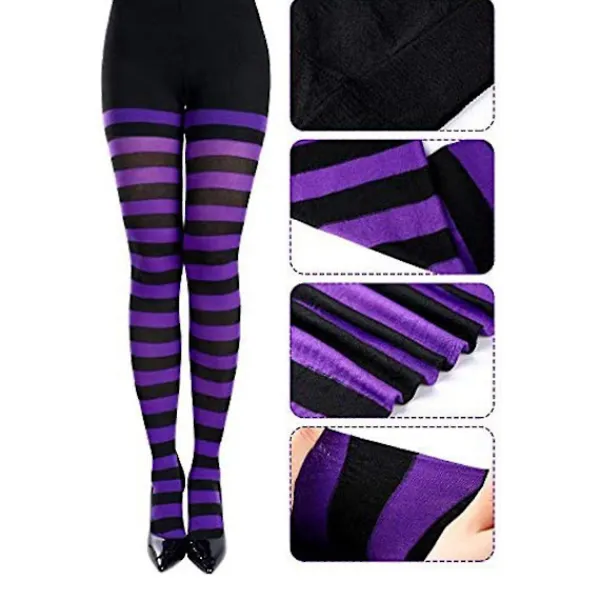 3 par randiga strumpbyxor Randiga långstrumpor Randiga för julkostymtillbehör> Tillbehör