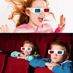 20 par röda och blå pappers 3D-glasögon för filmdekoration><noscript><img width=