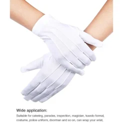 2 Pa Vit Bomulls-Nylonhandska med Knappstängning fö Polisoffice Smoking Hedesvakt Paad Kostym Paadhandska> Tillbehör