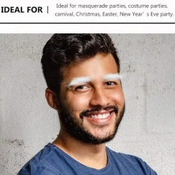 5 par vita ögonbryn Jultomten Ögonbryn Realistiskt ansiktshår Jultomtedräkt-FF-><noscript><img width=