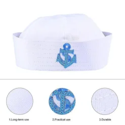 1 Pc 58cm Adult Sailor Costume Hat Navy Cosplay Party Costume Hat><noscript><img width=
