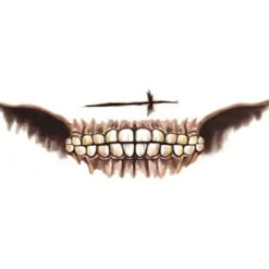 12 Pcs Halloween Graphic Tattoo Sticker Cosplay Joker Mouth Sticker><noscript><img width=