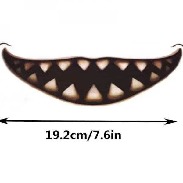 12 Pcs Halloween Graphic Tattoo Sticker Cosplay Joker Mouth Sticker> Smink