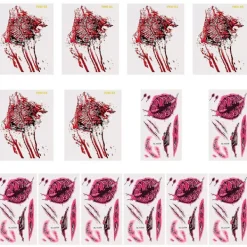 14 Pcs Halloween Horror Blood Sticker Wound Sewing Scar Sticker> Smink