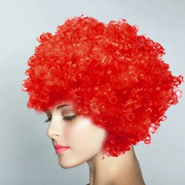 2023 Performance Wavy Curly Clown Wig Cosplay Hair for Dance Christmas Adult Birthday Party Decor Party Hats Kids Gift Supplies> Peruker