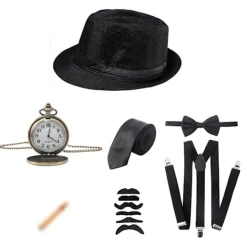 20% rabatt på 1920-tals herrkläder Peaky Blinders Gatsby Panamahatt hängslen fluga> Tillbehör