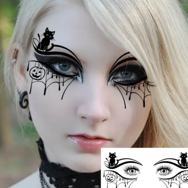 10 Realistiska Tillfälliga Häxögon-Tatueringar – Ovala Ögonlocksdekaler för Cosplay> Smink