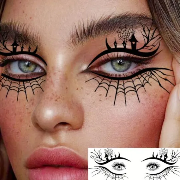 10 Realistiska Tillfälliga Häxögon-Tatueringar – Ovala Ögonlocksdekaler för Cosplay> Smink