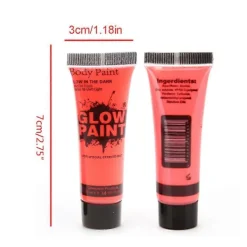 6 Rör Glödande Pigment Neon Fluorescerande Ansikte Kroppsmålning Party Scen Tillbehör><noscript><img width=