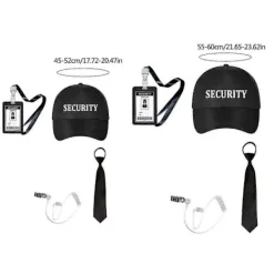 2025 Secret Agent Utklädningskläder inklusive Svarta Glasögon Hörsnäcka Och Halsband Säkerhetsvakt Cosplay Kostym för Barn Vuxen child><noscript><img width=