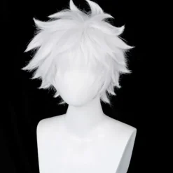 AcserGery 2025 Senaste Modell Cosplay Peruk Kort Silver Vit Fluffig manlig anime show Halloweenfest Hårperuker Vit 1 styck (1-pack)><noscript><img width=