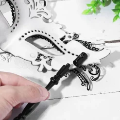 AcserGery 2025 Senaste Modell Dam Maskeradmask med Pinne: Strassdekorationer Mardi Gras Venetiansk Mask Karneval Party Kostym Ba><noscript><img width=