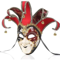 AcserGery 2025 Senaste Modell Helmaskerad Venetiansk Mask Maskeradmask för Karneval Mardi Gras Cosplay Halloweenfest Väggdekoration Röd St> Masker