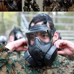 AcserGery 2025 Senaste Modell M50 Airsoft Skyddsmask Taktisk, Full Face Ögonskydd Glasögon Dummy Toxic Skull Gasmask med Filterfläktar f><noscript><img width=