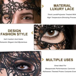 AcserGery 2025 Senaste Modell Maskeradmask för Kvinnor Spets Venetiansk Mask Halloween Karneval Party Kostymmask><noscript><img width=
