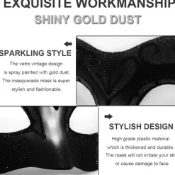 AcserGery 2025 Senaste Modell Maskeradmask för Par Spets Ögonmask Venetiansk Karneval Halloween Mask Fest Bal Mask Kostym Mardi Gras 2-pack Svart><noscript><img width=