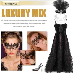 AcserGery 2025 Senaste Modell Maskeradmask för Kvinnor Venetianska Spets Ögonmasker För Festbal Maskerad Kostym Mardi Gras Festtillbehör><noscript><img width=