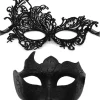 2025 Senaste Modell Par Maskeradmask för Kvinnor Män Glänsande Venetiansk Mask Halloweenmask för Fest Bal Kostym Spetsmasker> Masker