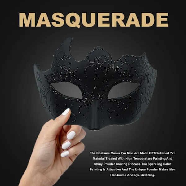 2025 Senaste Modell Par Maskeradmask för Kvinnor Män Glänsande Venetiansk Mask Halloweenmask för Fest Bal Kostym Spetsmasker> Masker