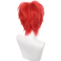 AcserGery 2025 Senaste Modell Röd Cosplay Peruk Kort Taggete Fluffigt Värmebeständigt Lager Syntetiskt Hår Män Kvinnor Halloween Party Peruk Röd><noscript><img width=