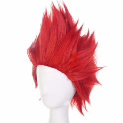 AcserGery 2025 Senaste Modell Rödaktiga Arga Peruker Män【+ Peruknät】 Kort Röd Taggete Peruk Kort Vågig Röd Galet Hår Röd Taggete Cosplay Hår för Kostym R><noscript><img width=