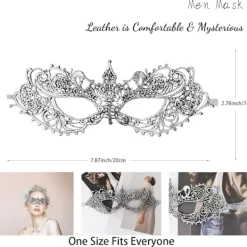 AcserGery 2025 Senaste Modell 2st Maskeradmask för Kvinnor Venetiansk Karneval Mardi Gras Spetsmasker För Kvinnor & Par Halloween Party Deco><noscript><img width=