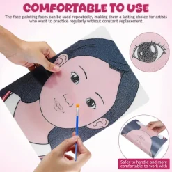 1 Set Ansiktsmålning Övningsbräda Tvättbar Smink Övningsbräda Ansiktsmålning Träningsverktyg Pojke Flicka Ansiktsmålning Övningsverktyg><noscript><img width=