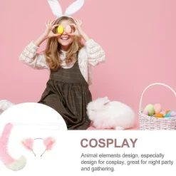HAPPYSHOP 1 Set Barn Scen Pannband Djur Pälsig Svans Djur Cosplay Party Rekvisita><noscript><img width=