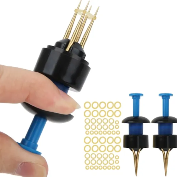 2 Set Bärbara Beten Klämma Blodmask Daggmask Klämma Fisketillbehör Blå och Svart> Smink