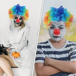 1 Set Clown Kostym Tillbehör Clown Kostym Rekvisita Clown Handskar Clown Näsa Clown Peruk Clown Slips> Tillbehör