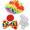 1 Set Clown Kostym Tillbehör Clown Kostym Prop Clown Handskar Clown Näsa Clown Peruk Clown Slips -YQ> Tillbehör